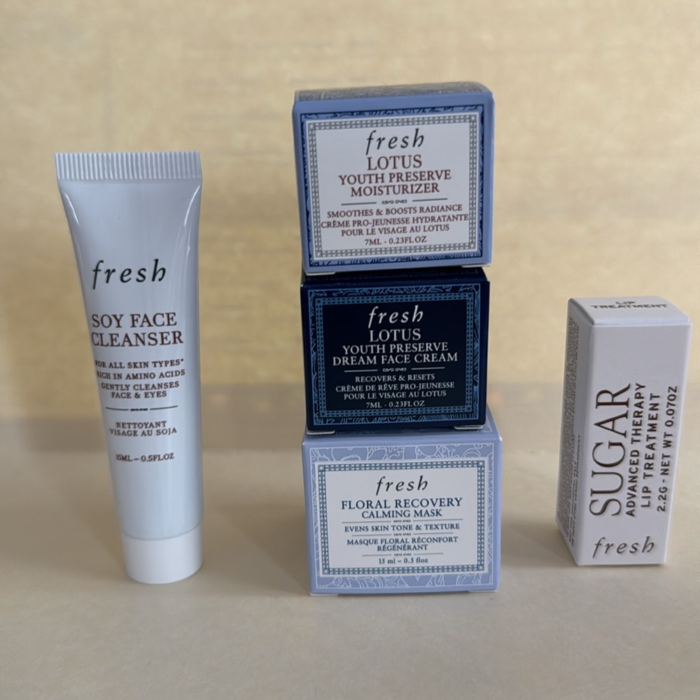 FRESH 6p Skincare Set Cleanser, Moisturizer, Mask, Lip Balm NIB $75 - Picture 5 of 7